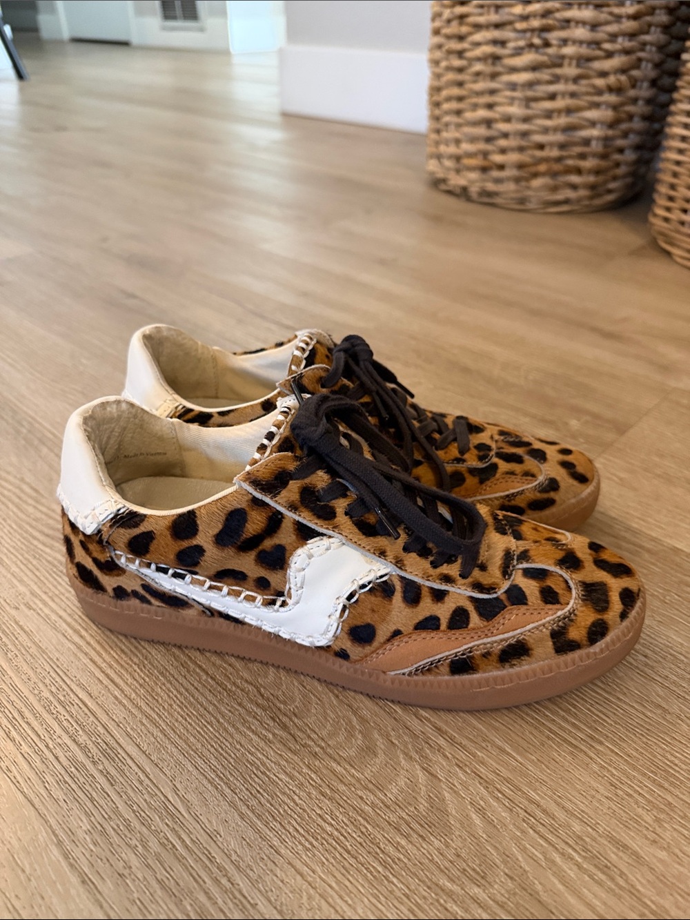 Dolce Vita Kids Leopard Print Sneakers - Brown/Black/White